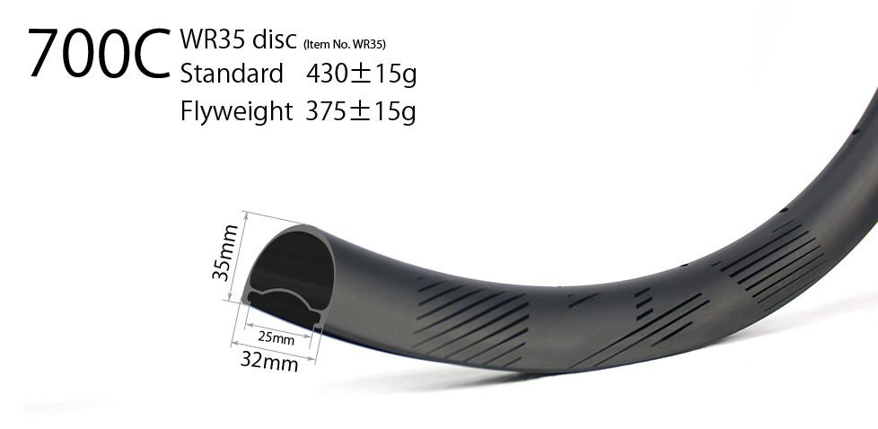 Super light carbon wheels 35mm deep 32mm wide